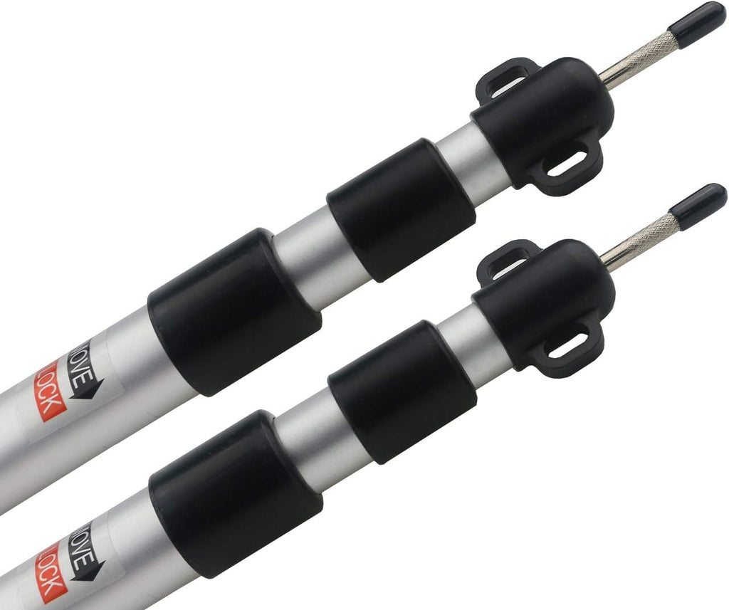 Sunnyglade 2 Pcs Adjustable Tarp Poles Telescoping Rods Aluminum Silver