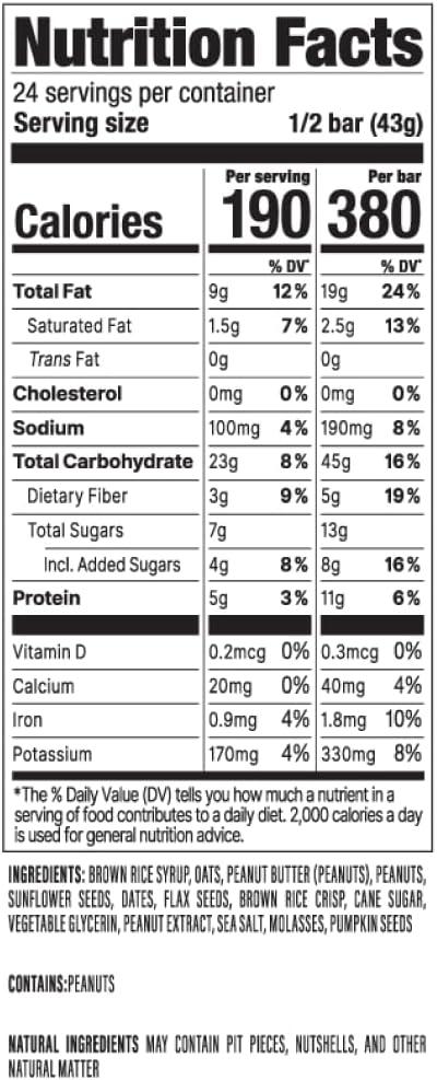 PROBAR MEAL Bar – Plant Based Meal Replacement Bar with Whole Food Ingredients, Oats, Nuts & Seeds, Vegan, Gluten Free, Non-GMO Nutrition Bar for Breakfast, Travel & On-the-Go Energy (Peanut Butter, 12 Count)