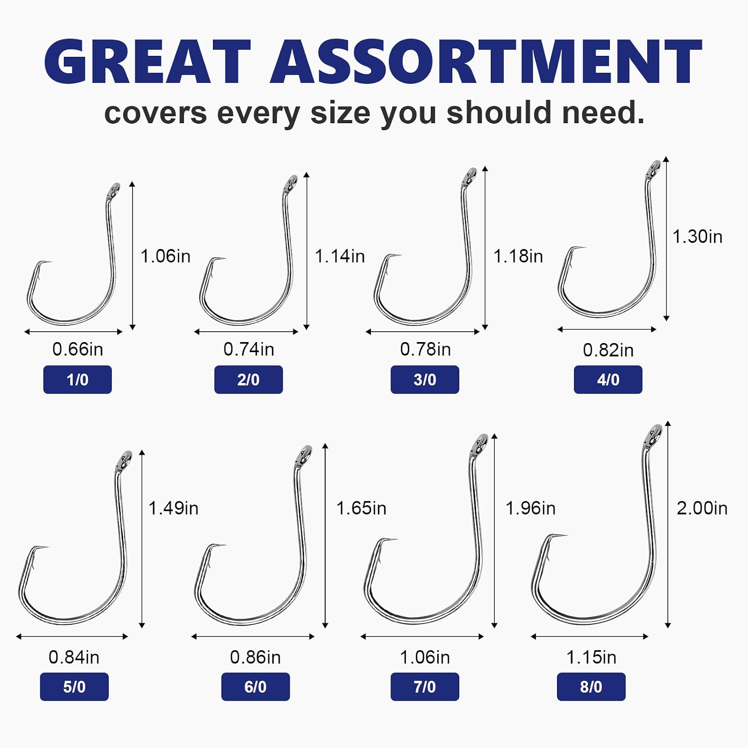 UCEC Circle Hooks Saltwater Fishing Hooks for Catfish Octopus Fish Hook