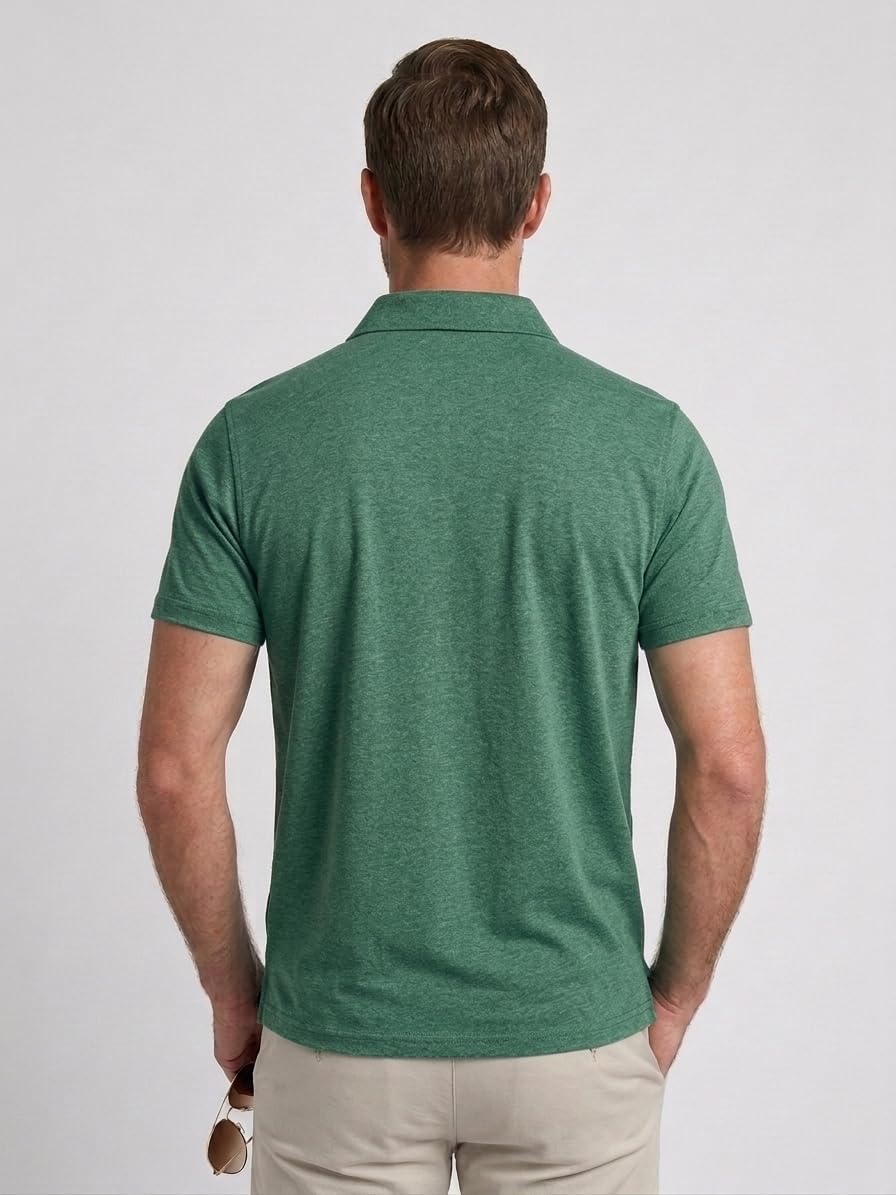 5 Pack Men's Polo Shirts Short Sleeve Golf T Shirt Performance Casual