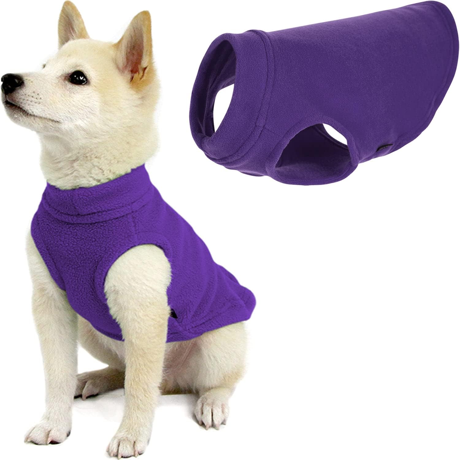Gooby Stretch Fleece Vest Dog Sweater, Black, Medium