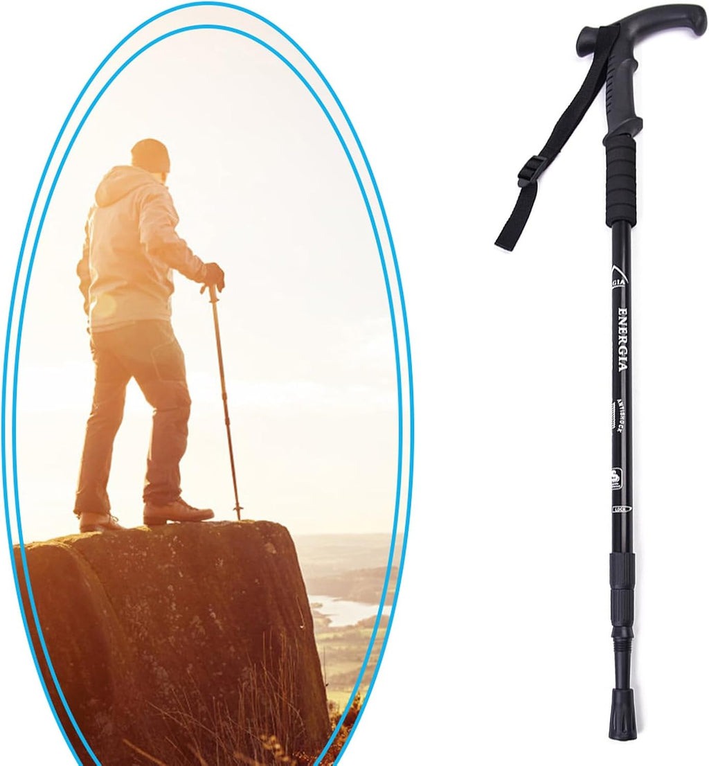 ThreeH Walking Sticks Lightweight Trekking Poles T Anti-Slip Handle Design Adjustable Walking Cane for Travel Hiking Climbing Senior Men Women