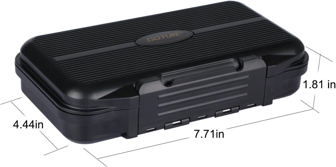 Goture Black Waterproof Clear Tackle Box Fixed Compartments Lure Storage Case