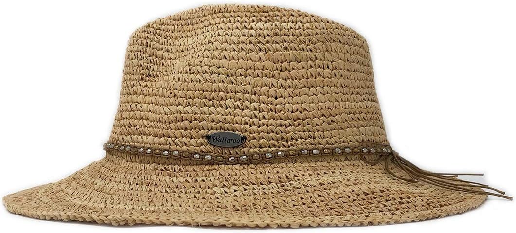 Wallaroo Hat Company – Women’s Malibu Fedora – Wide Brim Natural Fiber Sun Hat with Adjustable Sizing for Medium Crown Sizes