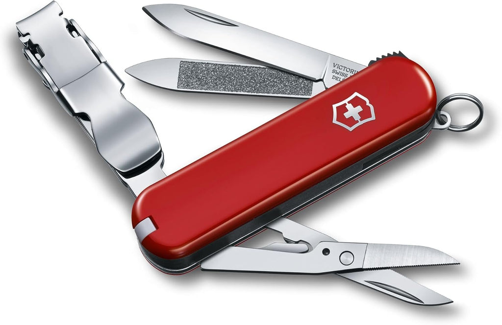 Victorinox Nail Clip 580 Swiss Army Pocket Knife - Small Multi-Tool for Camping With 8 Functions, Blade, Nail File, and Cleaner