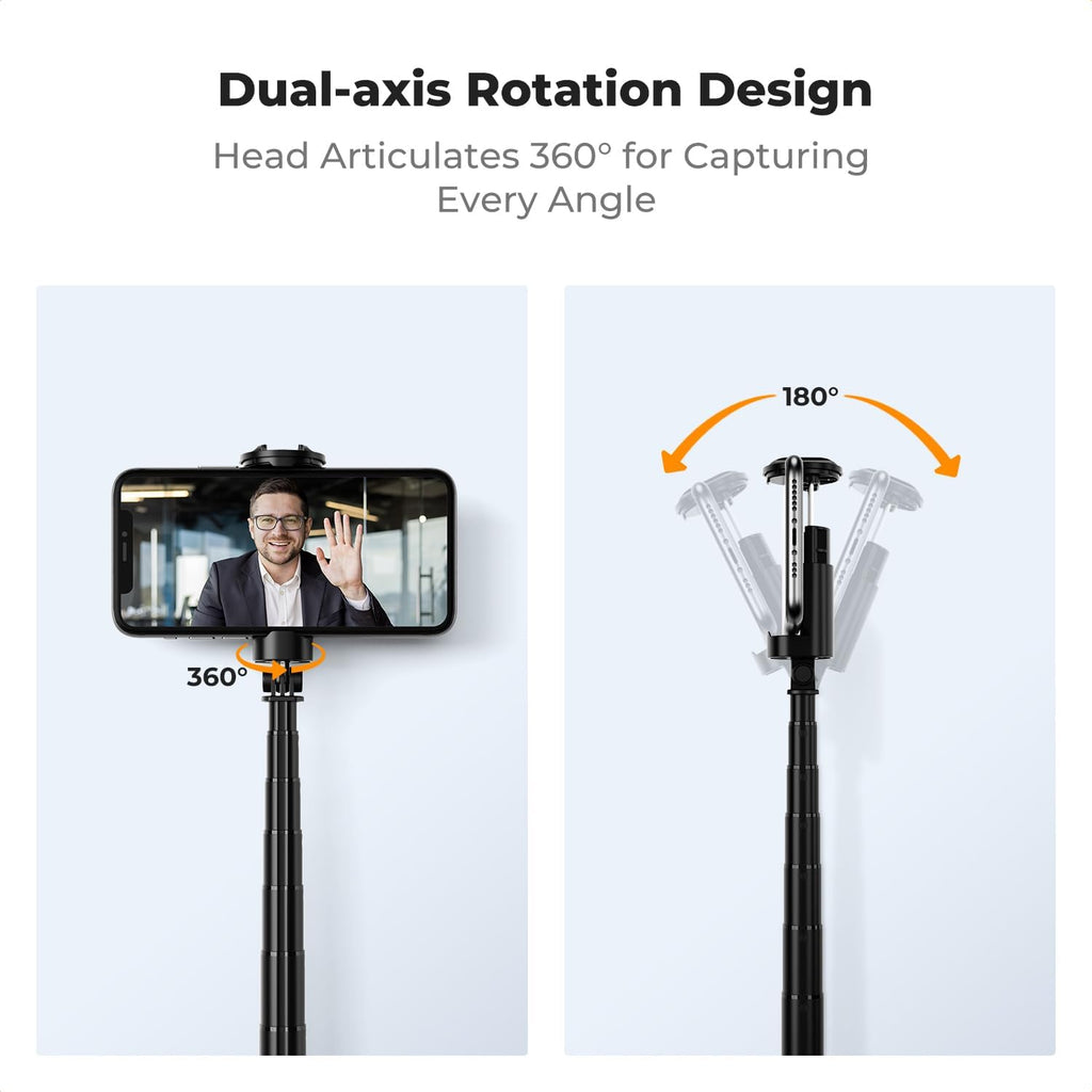 K&F CONCEPT 69" Pop Open & Quick Fold Phone Tripod