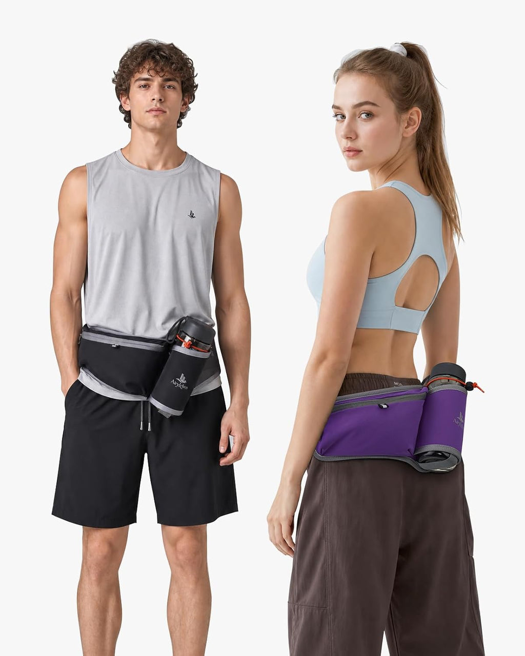 Fanny Pack with Water Bottle Holder, RFID Blocking Running Belt Bag