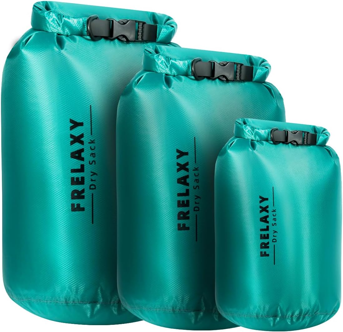 Frelaxy Waterproof Dry Bag 3 Pack, Lightweight Ripstop Dry Sack Set