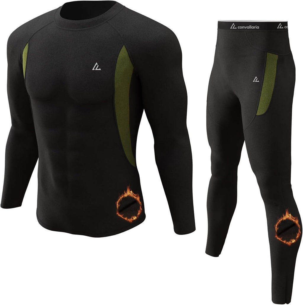 Mens Thermal Underwear Long Johns Set Cold Weather Hunting Base Layer