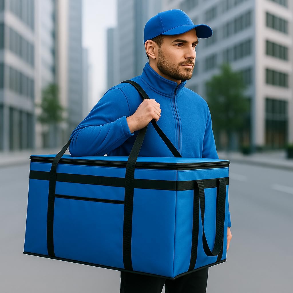 XXXL Insulated Food Delivery Bag Cooler Bags Keep Food Warm Catering Therma for doordash Catering Cooler Bags Keep Food Warm Catering Therma Catering Shopper hot Blue Blue…