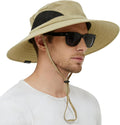 Wide Brim Sun Bucket Hat, Waterproof Boonie Hat for Men & Women