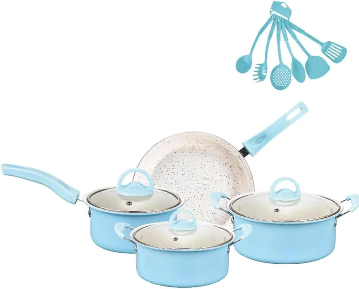 12-Piece Non-Stick Maifan Stone Cookware Sets with Pots, Pans & Lids Set