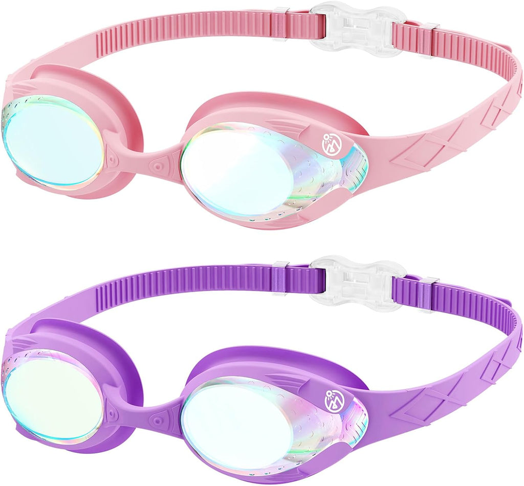 OutdoorMaster Kids Swim Goggles, 2 Pack Swimming Goggles with Quick Adjust