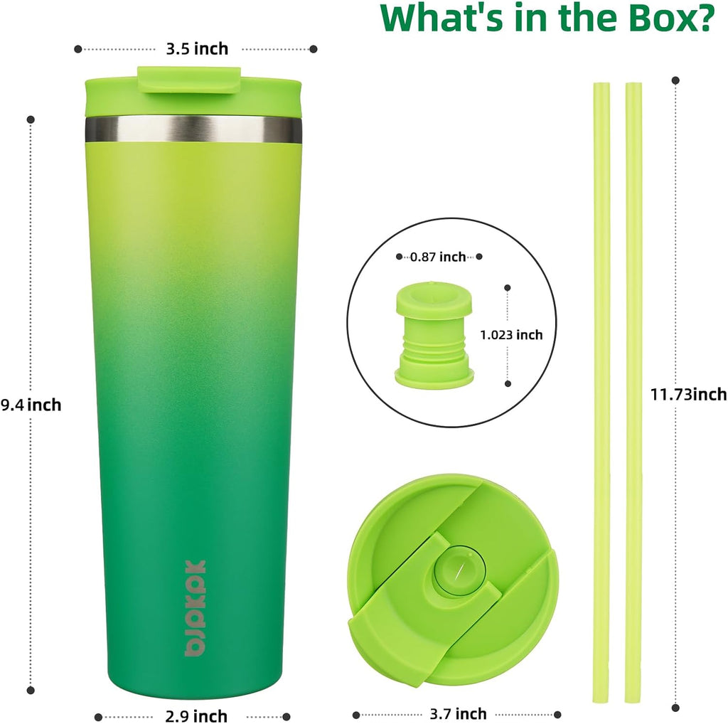 BJPKPK 30 oz Coffee Tumbler with Straw, Insulated Stainless Steel Cup