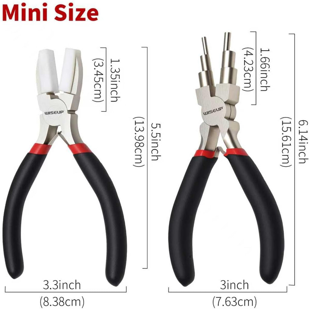 WISEUP Jewelry Pliers Set - 6 in 1 Bail Making Plier, Making Nylon Plier