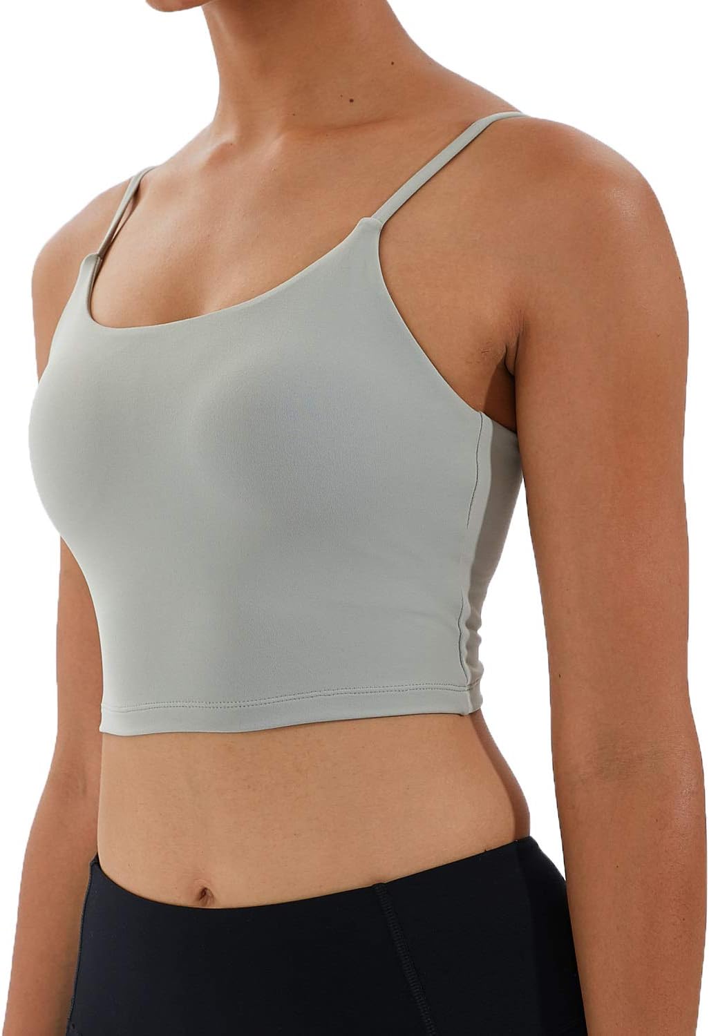 Women's Strappy Stretch Sports Bra Longline Yoga Tank Top Fitness Bra Workout Camisole Crop Tops for Teen Girl