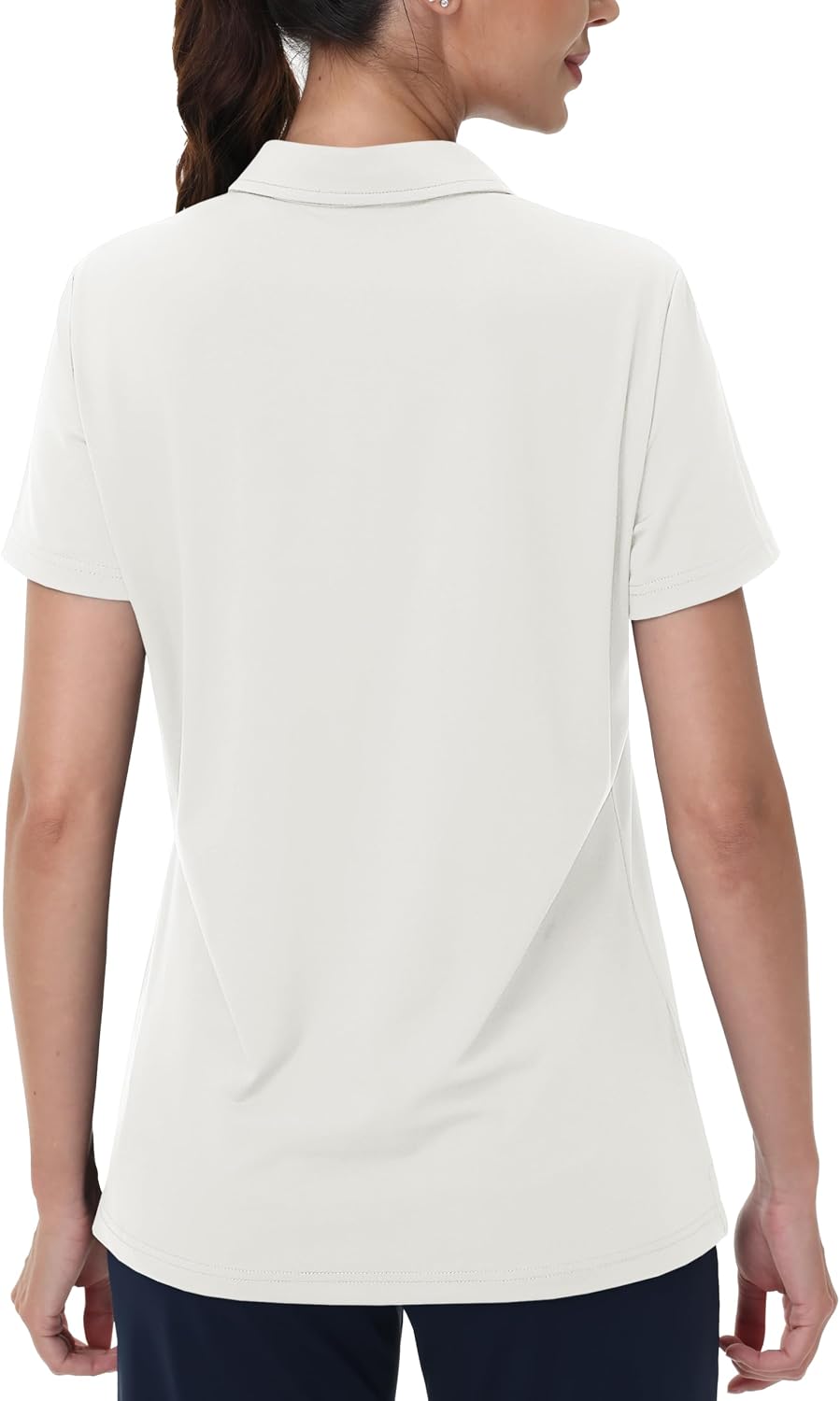 MAGCOMSEN Women's Golf Shirts Short Sleeve Polo Collared Shirt V Neck Quick Dry Sun Protection UPF 50+ Tennis Top