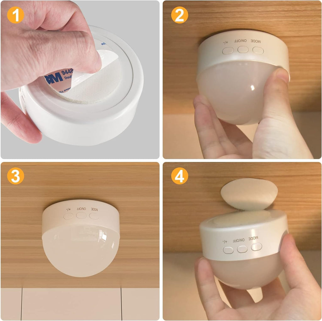 Kintion Portable Night Light, Rechargeable Dimmable 8 Color Lighting (2pcs)