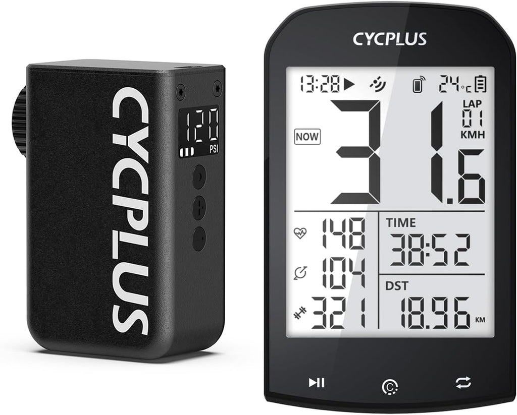 CYCPLUS Bike Pump AS2PRO + GPS Bike Computer M1