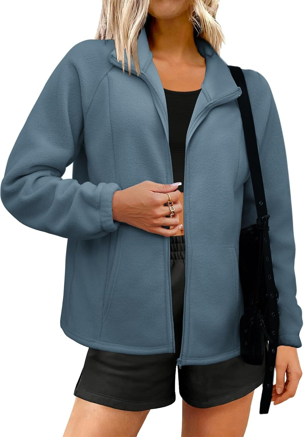 UEAL Womens Zip Up Fleece Jacket