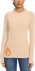 WOWENY Thermal Shirts for Women Fleece Long Sleeve Base Layer Top Winter