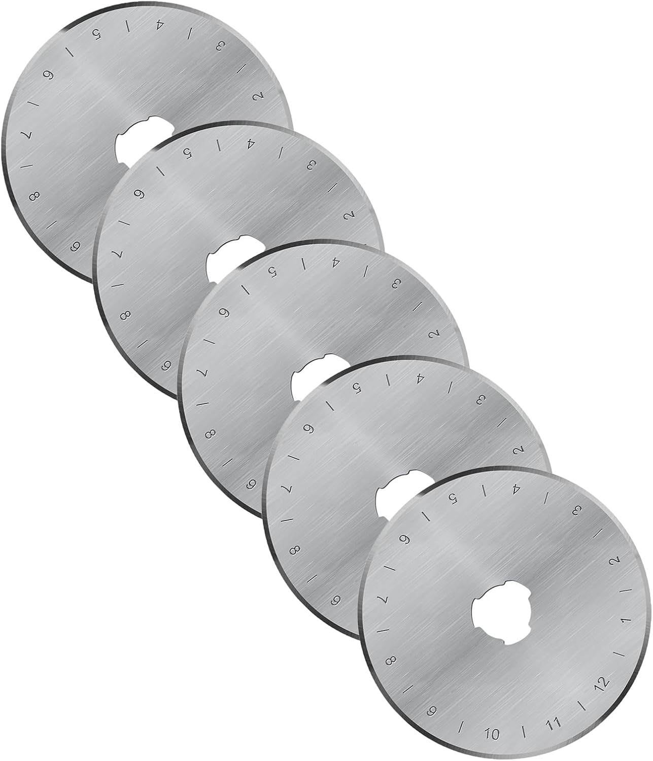 60mm Rotary Cutter Blades 5-Pack Titanium Replacement Blades Fits Fiskars, OLFA,Martelli,Dremel,Truecut,DAFA for Quilting Scrapbooking Sewing Arts & Crafts Sharp and Durable Cutter Blade for Fabric