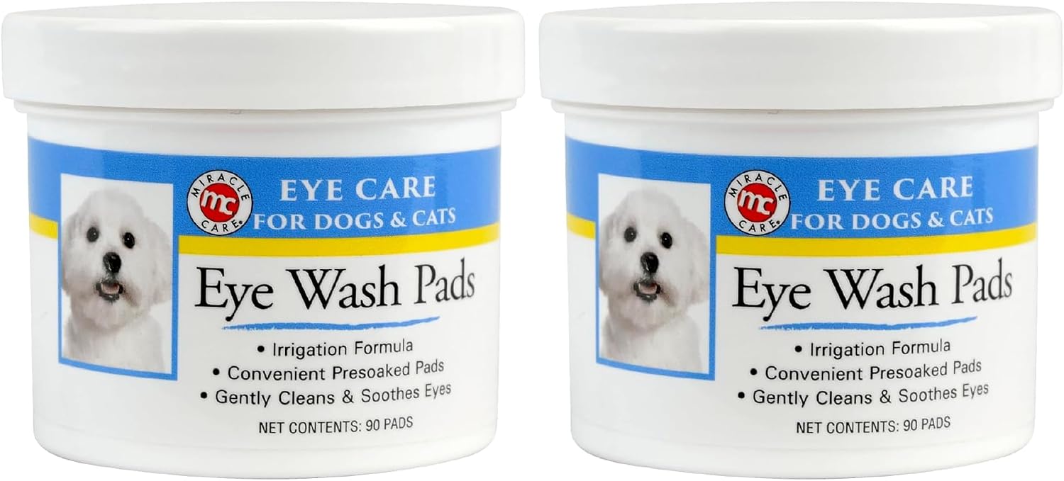 Miracle Care Eye Wash Pads for Dogs and Cats, 90 Pre-Soaked Wipes