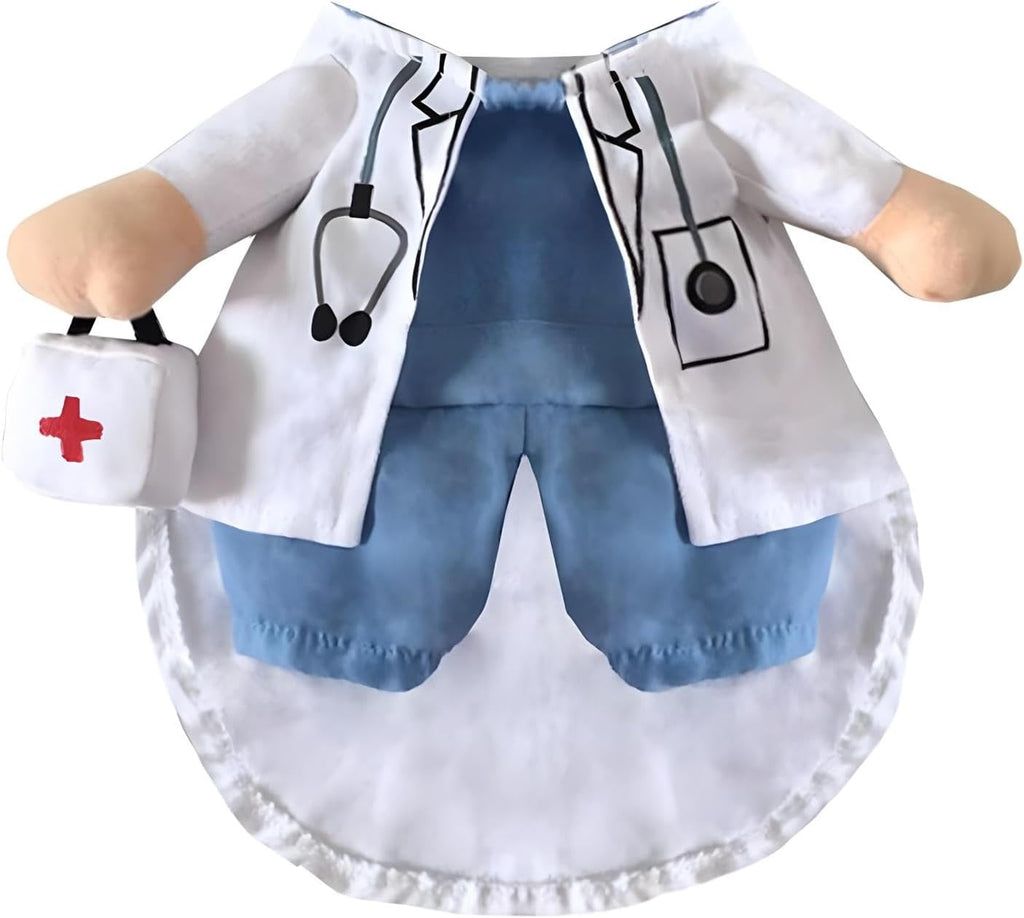 NACOCO Dog Cat Doctor Costume Pet Doctor Clothing Halloween Jeans Outfit Apparel (XS)