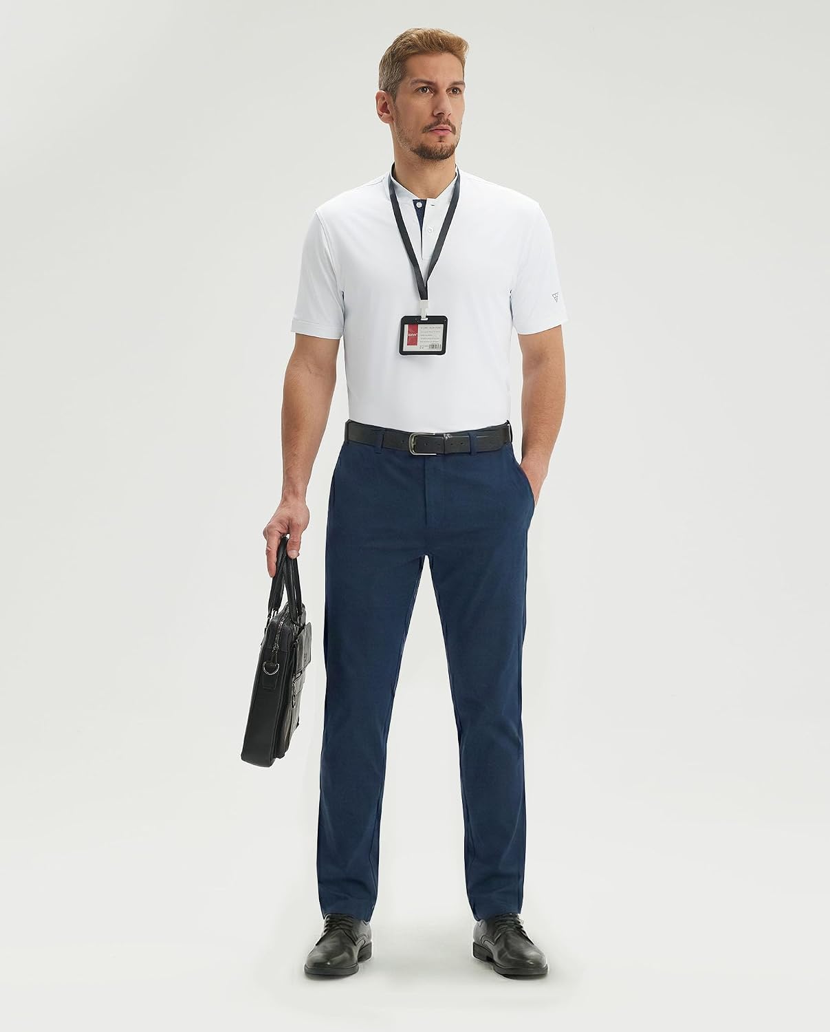 M MAELREG Mens Golf Shirts Collarless Performance Dry Fit Moisture Wicking Casual Solid Short Sleeve Henley Shirts for Men