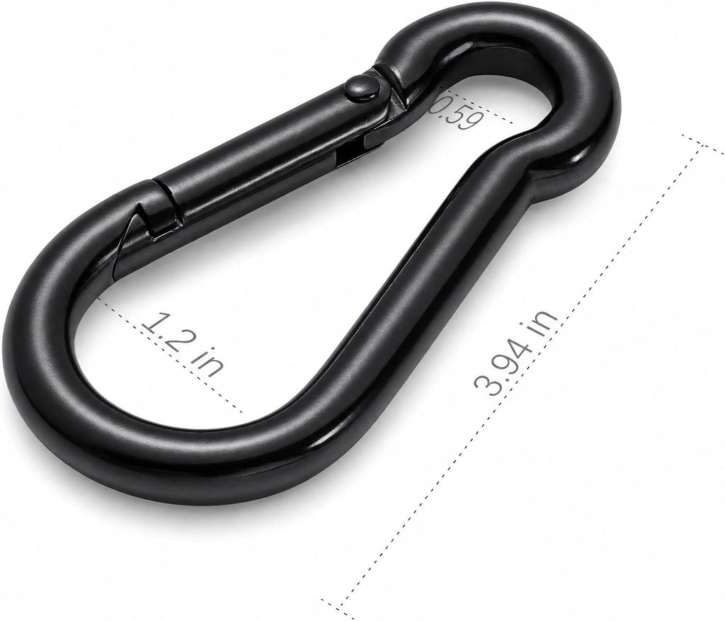 sprookber Stainless Steel Carabiner Spring Snap Hook - 304 Stainless Steel Heavy Duty Clips, Set of 4