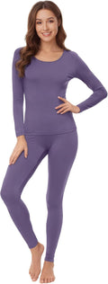 WiWi Soft Underwear for Women Thermal Long Johns Sets Super Warm Base Layer Top Pants Pajamas Set Viscose from Bamboo S-3X