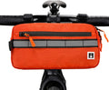 ROYALFAIR Waterproof Bike Handlebar Bag with Reflective Strips & Shoulder Strap, Bicycle Front Frame Storage Pouch for Mountain Road Cycling Commuting (Orange)