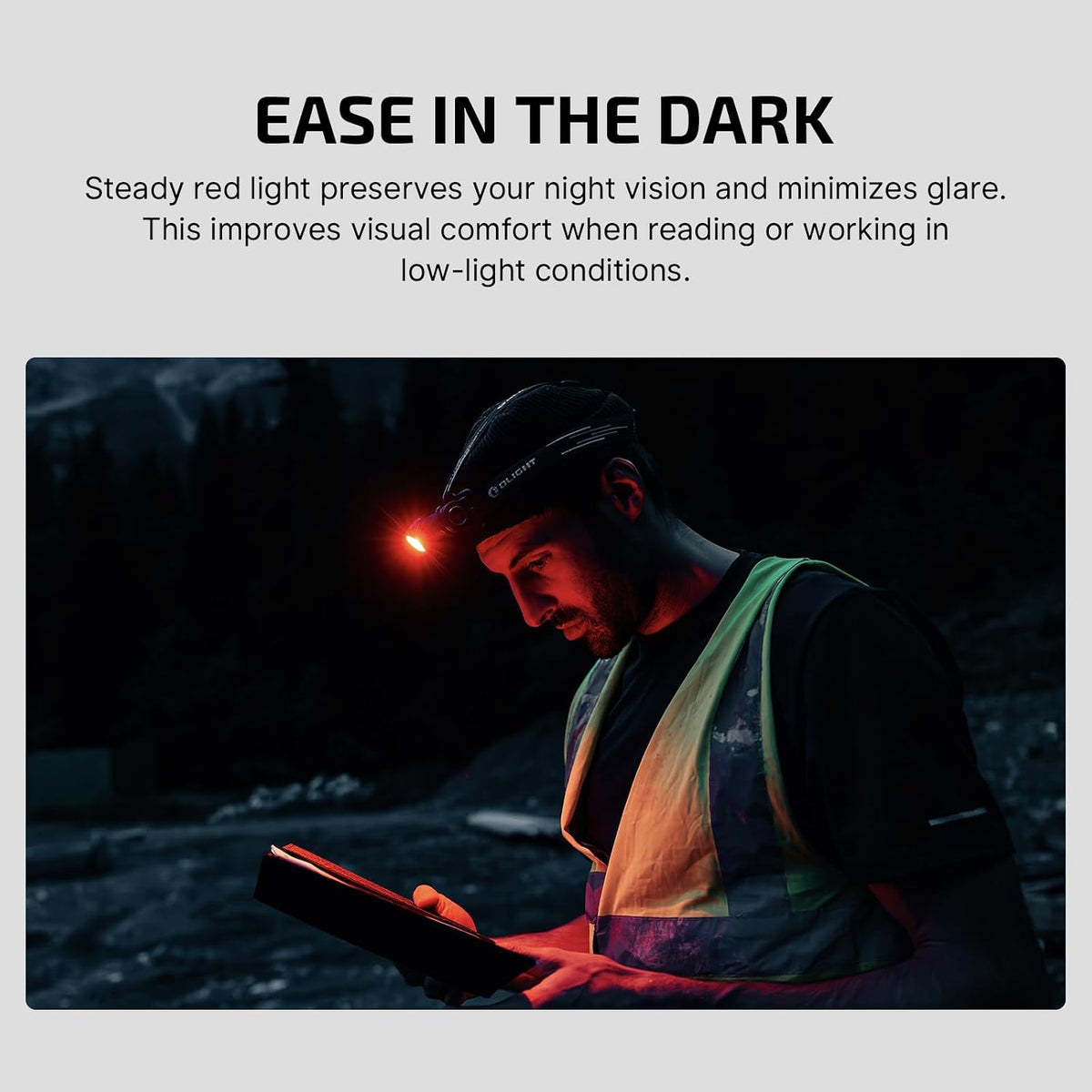 OLIGHT Perun 3 Headlamp Rechargeable, Red Light, Waterproof, Orange
