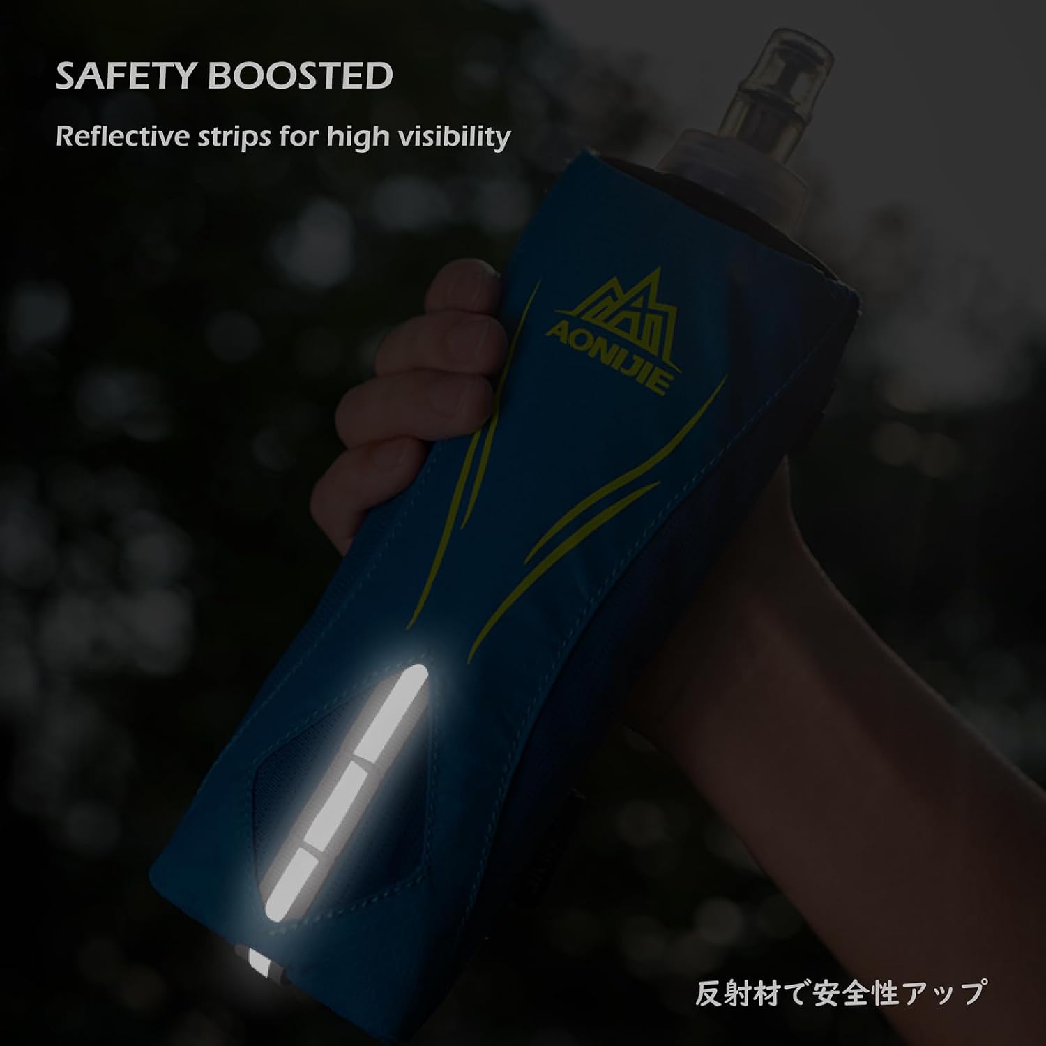 TRIWONDER Handheld Water Bottle for Running, Quick Grip Chill 17 oz Handheld Soft Water Bottle with Hand Strap Hydration Pack, BPA Sport Soft Flask (Blue)