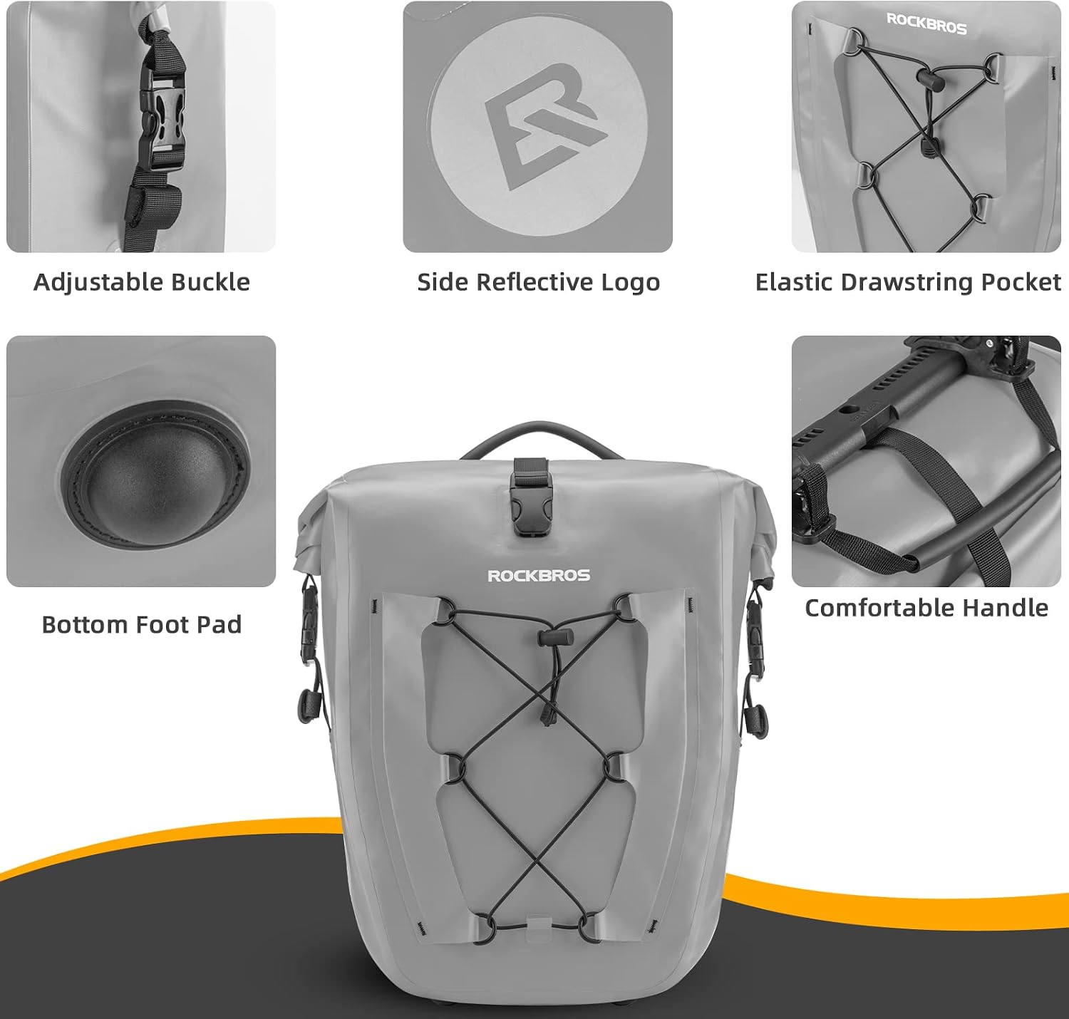 ROCKBROS Bike Panniers Waterproof Max 30L Capacity Cycling Traveling 2 Pack