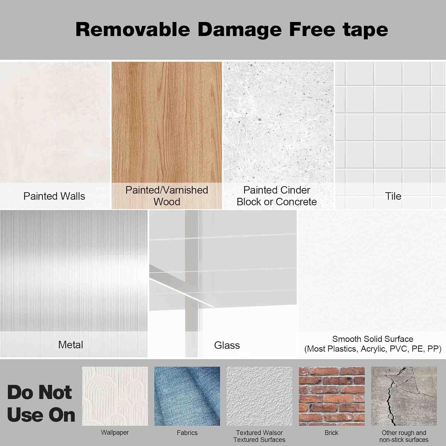 Hasaky Removable Double Sided Tape 40pcs, Picutre Hanging Strips Damage Free,Heavy Duty Mounting Tape Wall Adhesive Strips for Poster Carpet Rug Art Craft Scrapbook