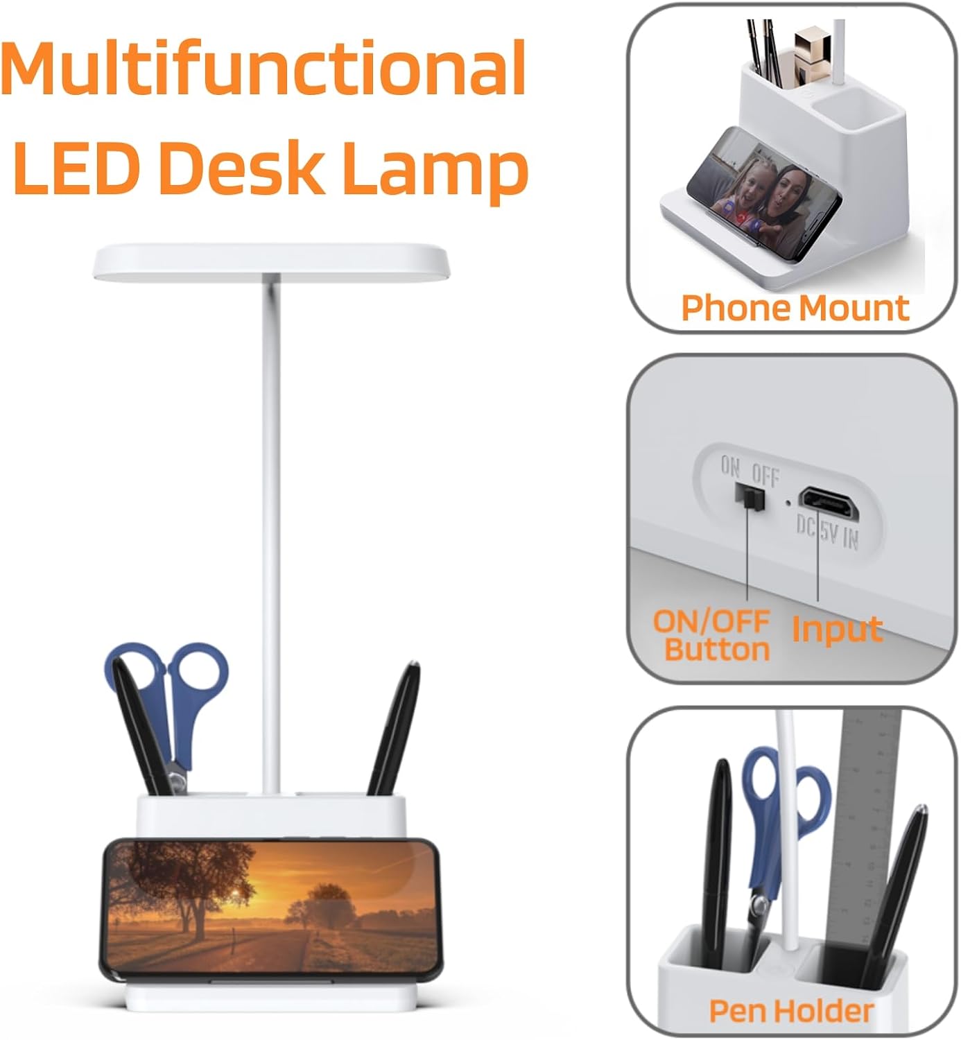 AXX Small Desk Lamp, Rechargeable Cute Table Light for Kids Teens