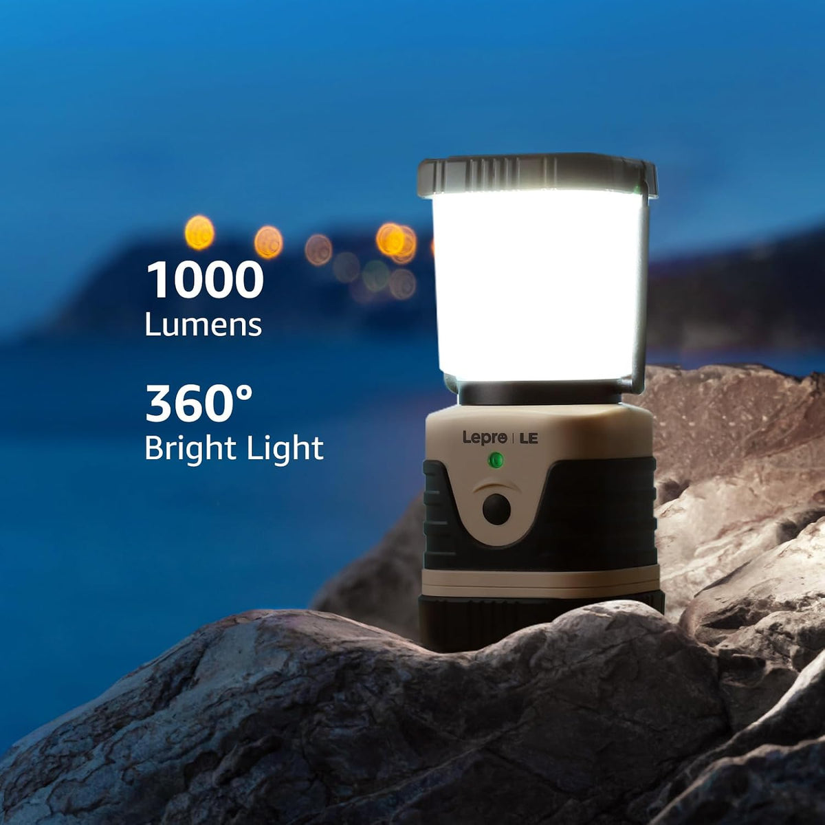Lepro 1000LM LED Camping Lantern Rechargeable with 4 Light Modes, White