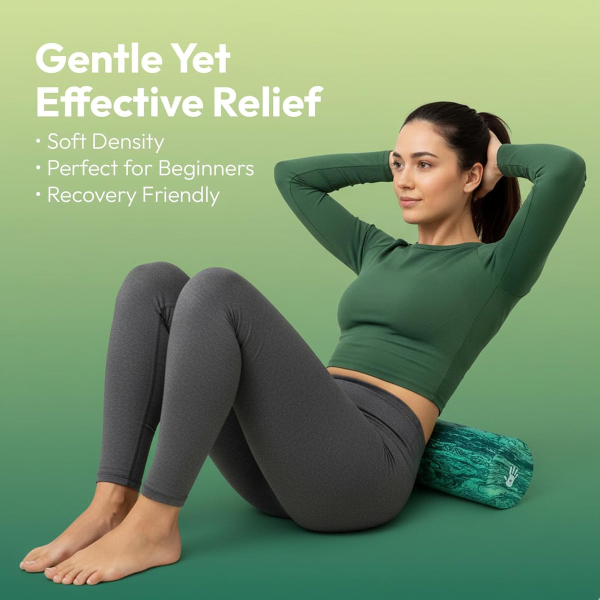 Soft Density Foam Roller Travel Size 18 x 6 Inch for Yoga & Exercise