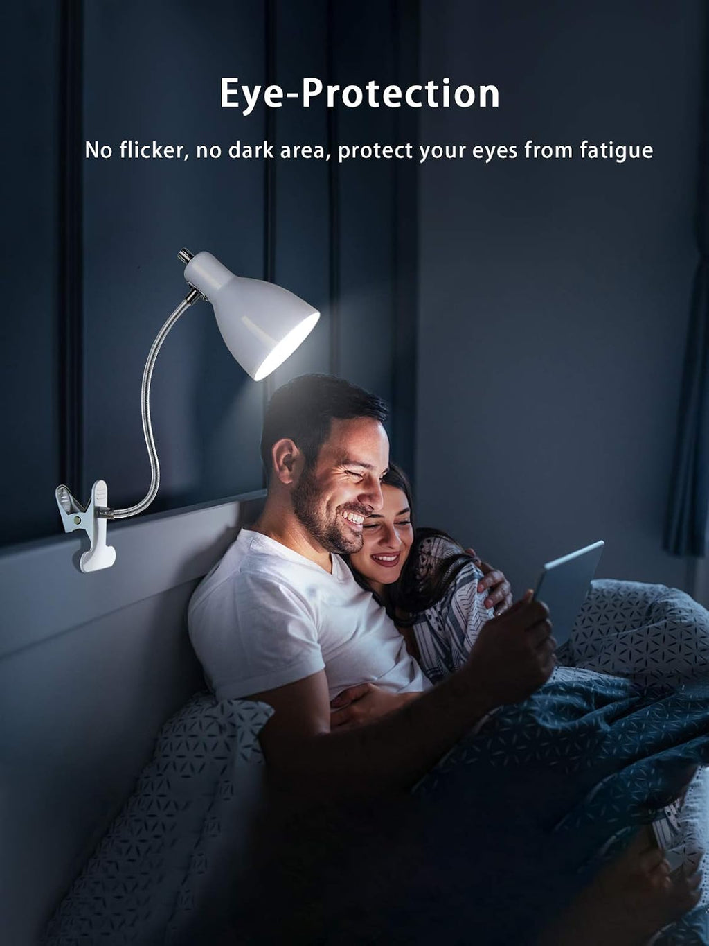 LALISU Desk lamp Eye-Caring Table Lamps, 360°Rotation Gooseneck Clip Lamp