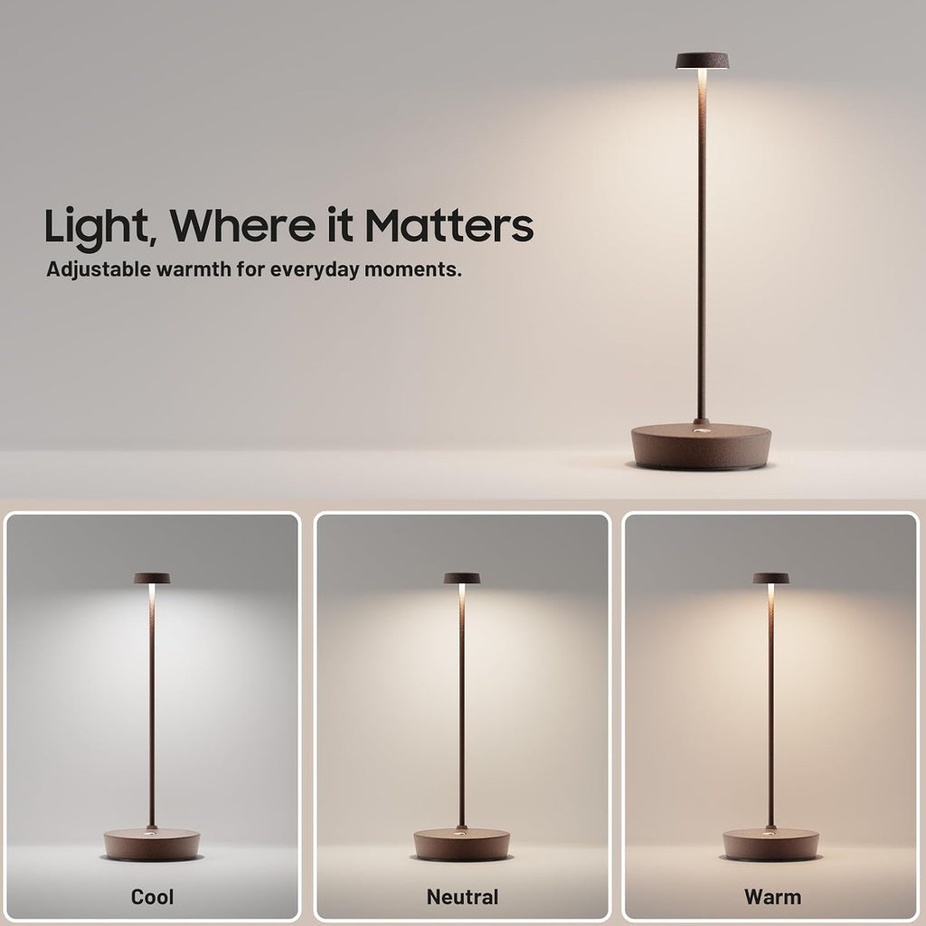 2 Pack Rechargeable Cordless Table Lamp, 6000mAh Battery Table Light