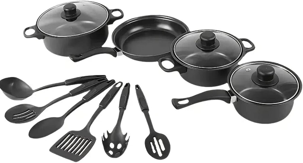 12-Piece Non-Stick Maifan Stone Cookware Sets with Pots, Pans & Lids Set