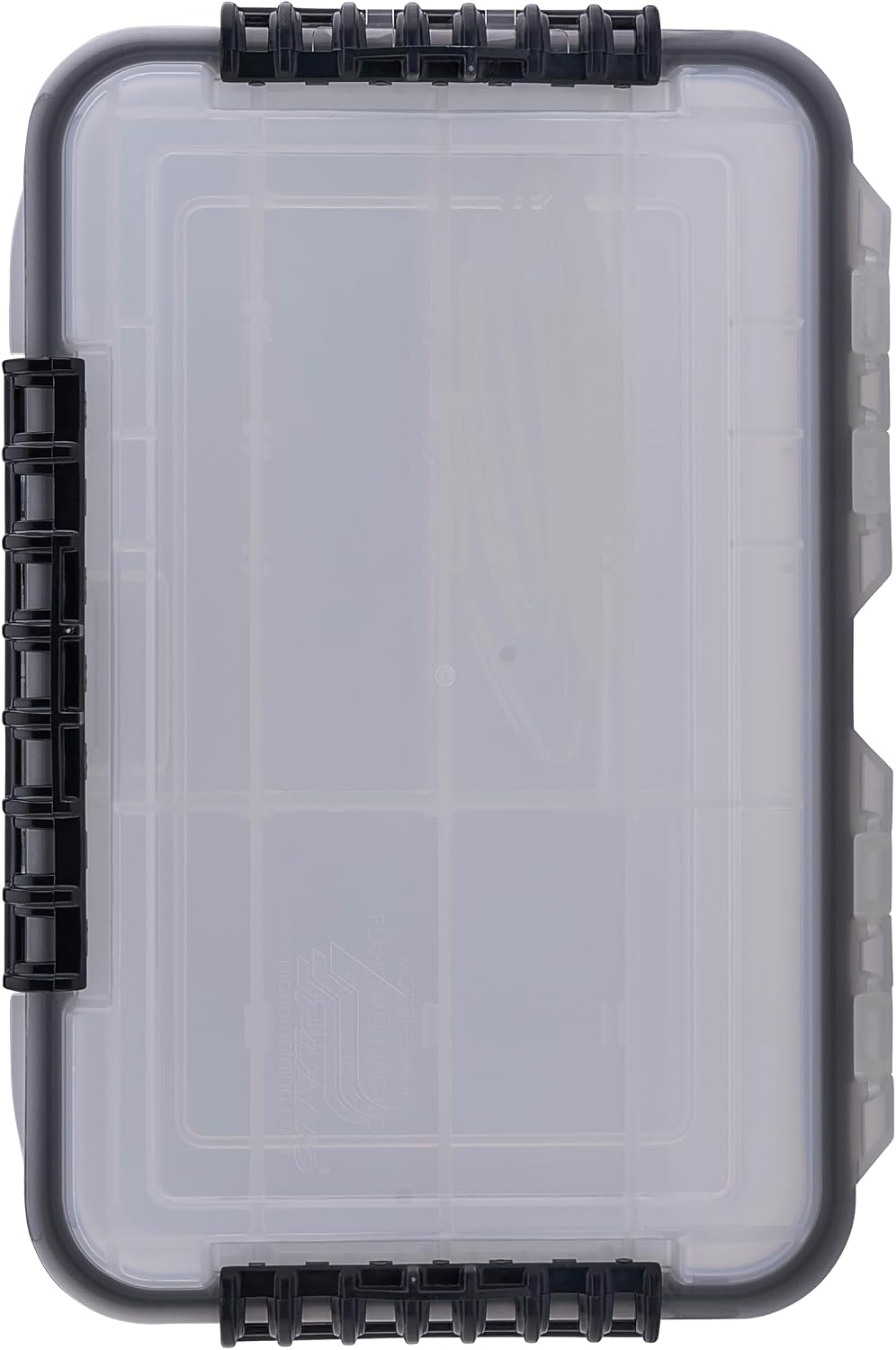 Plano StowAway 3700 Waterproof Deep Open Tackle Box, IPX7 Waterproof, with Rustricor, Single Latch Design, Transparent DuraView Lid, Stackable Storage for Fishing Bait, Lures and Gear