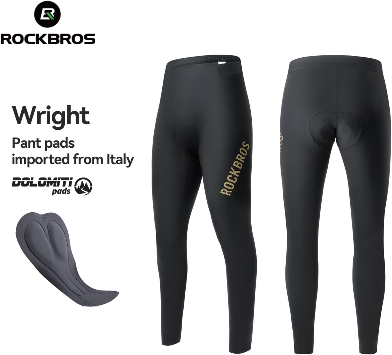 ROCKBROS Men's Padded Cycling Pants 4D Chamois Bike Tights Road MTB