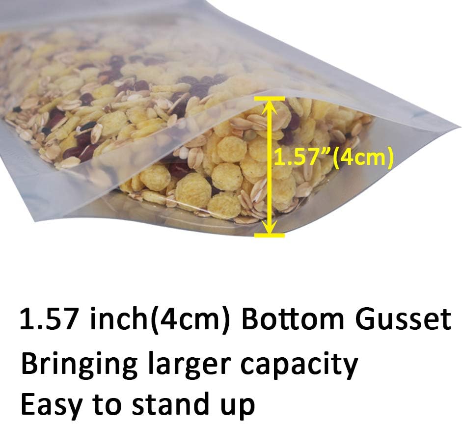 100 Pack 5.5 x 10 Inch Stand Up Pouch Bags Zipper Mylar Bags