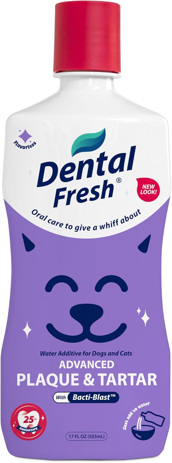 Dental Fresh Advanced Plaque & Tartar Water Additive for Dogs & Cats, 17 oz