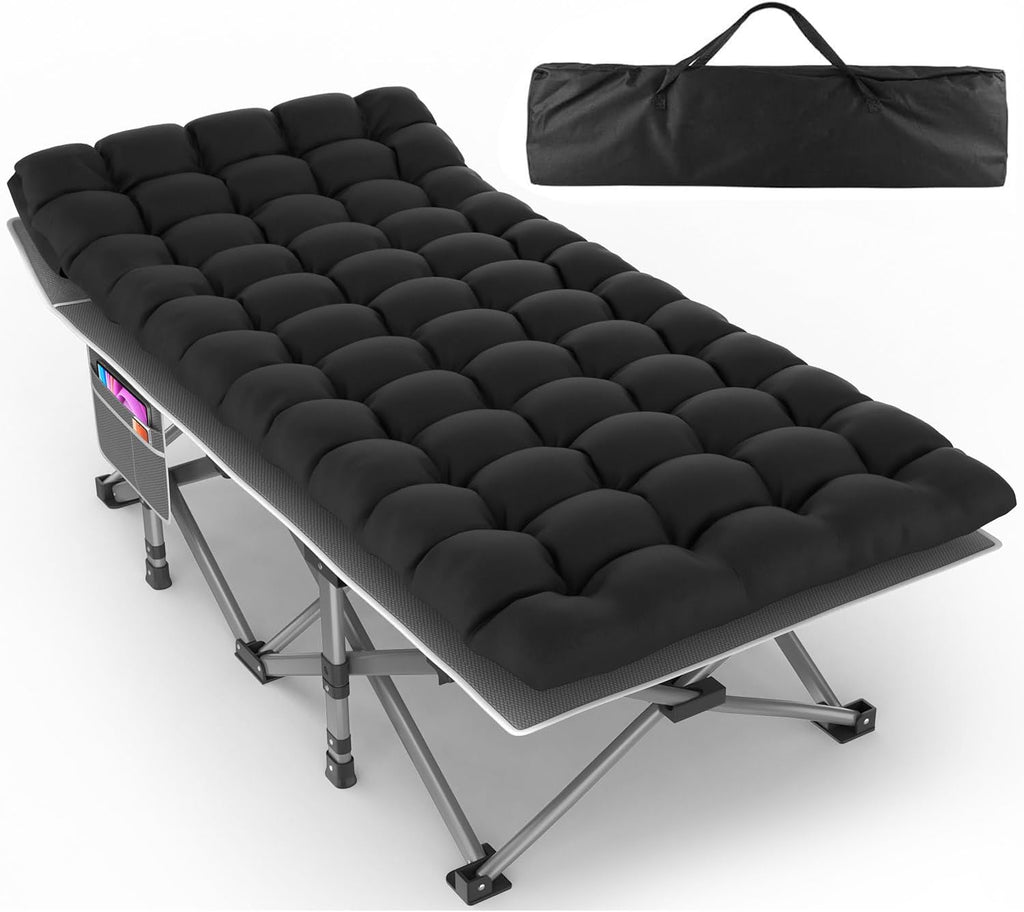 ZENPETIO XXL Folding Camping Cot for Adults, 32" Heavy-Duty Extra Wide Cots