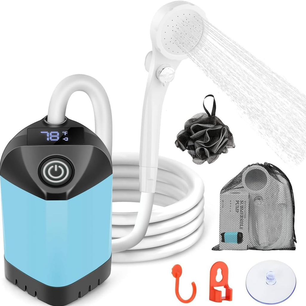Portable Shower for Camping, Rechargeable Camping Shower with LED Display