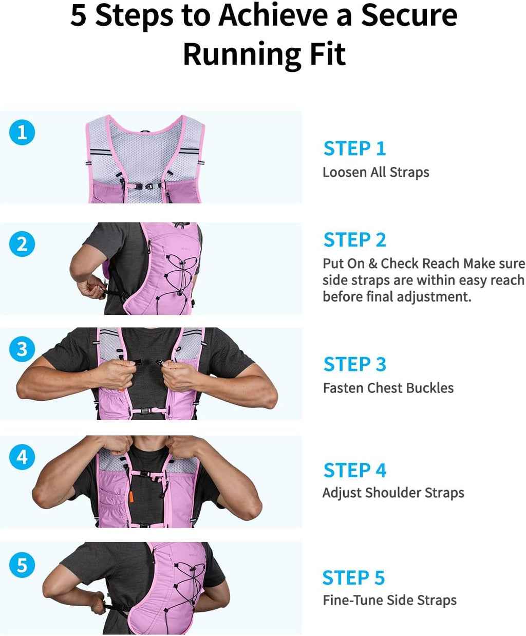 ECOHUB Lightweight Hydration Vest Water Backpack with 2L Water Bladder