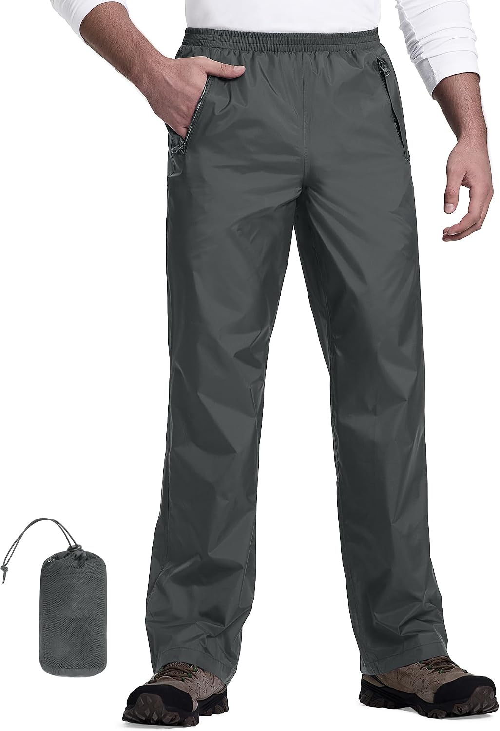 33,000ft Packable Rain Pants for Men Waterproof Lightweight Hiking Pants
